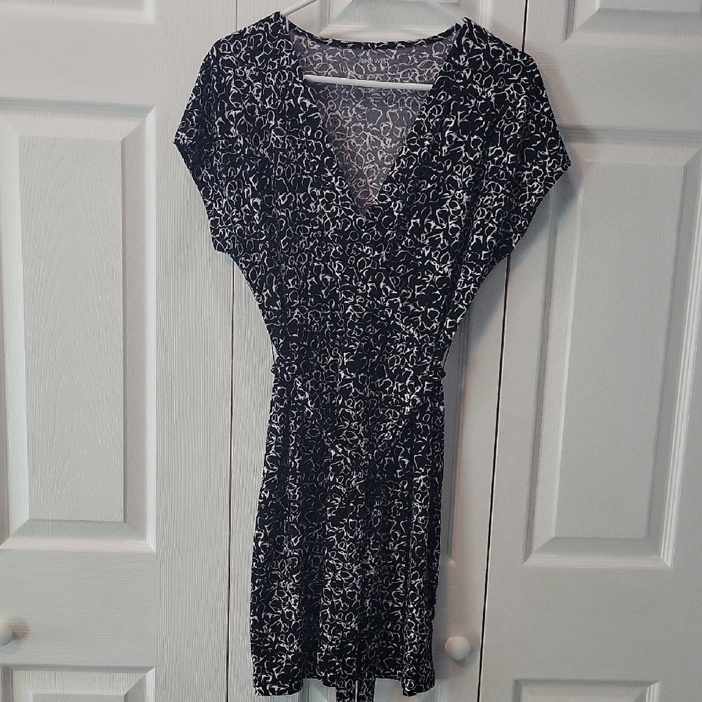 Nine West Black and White Floral Mini Dress